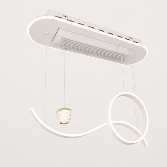 Chandelier Smart Light (3 Color Light, 6 Speed Fan With Voice Recognition And Remote Control)