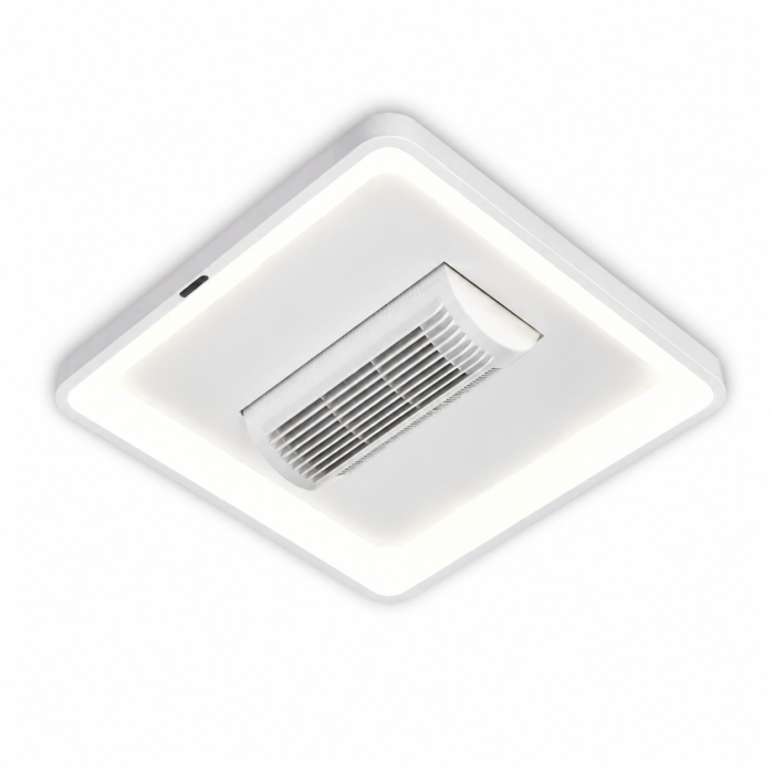 Square Smart Light (bluetooth, 3 Color Light, 6 Speed Fan With Voice Recognition And Remote Control)