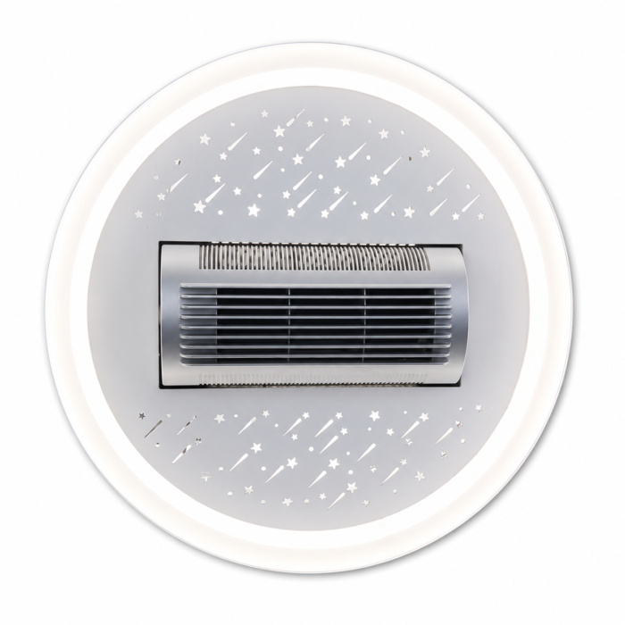 Square Smart Light (bluetooth Speaker, 3 Color Light, 6 Speed Fan With Voice Recognition And Remote Control)